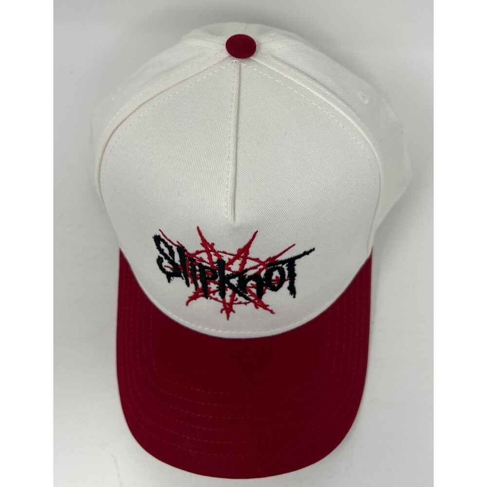 Slipknot x Welcome Skateboards Nonagram White Red Snapback Hat - Picture 4 of 9